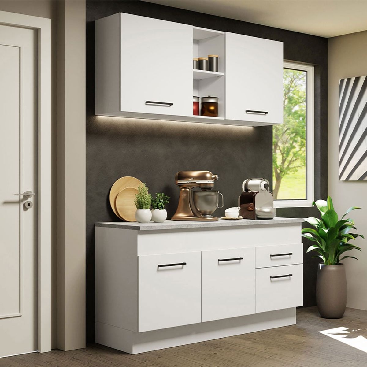 MADESA - Mueble de Cocina Integral Agata 150 cm - Con Encimera 01