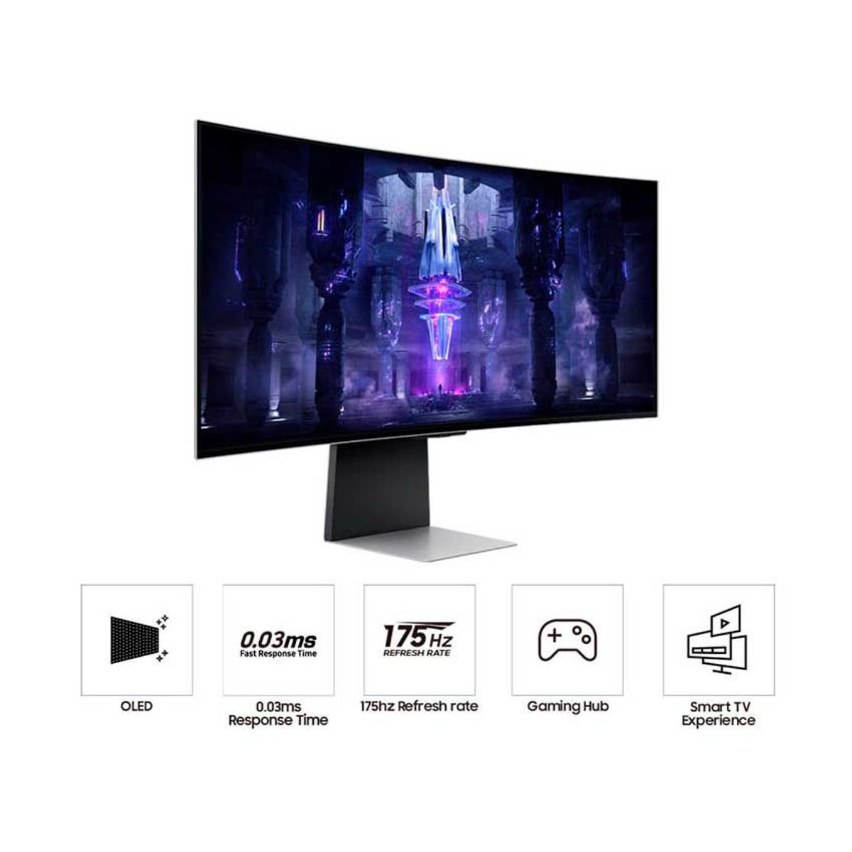 SAMSUNG - Monitor Odyssey 34” Samsung G8 OLED 175HZ 01ms Ultra WQHD Mini DPWIFI