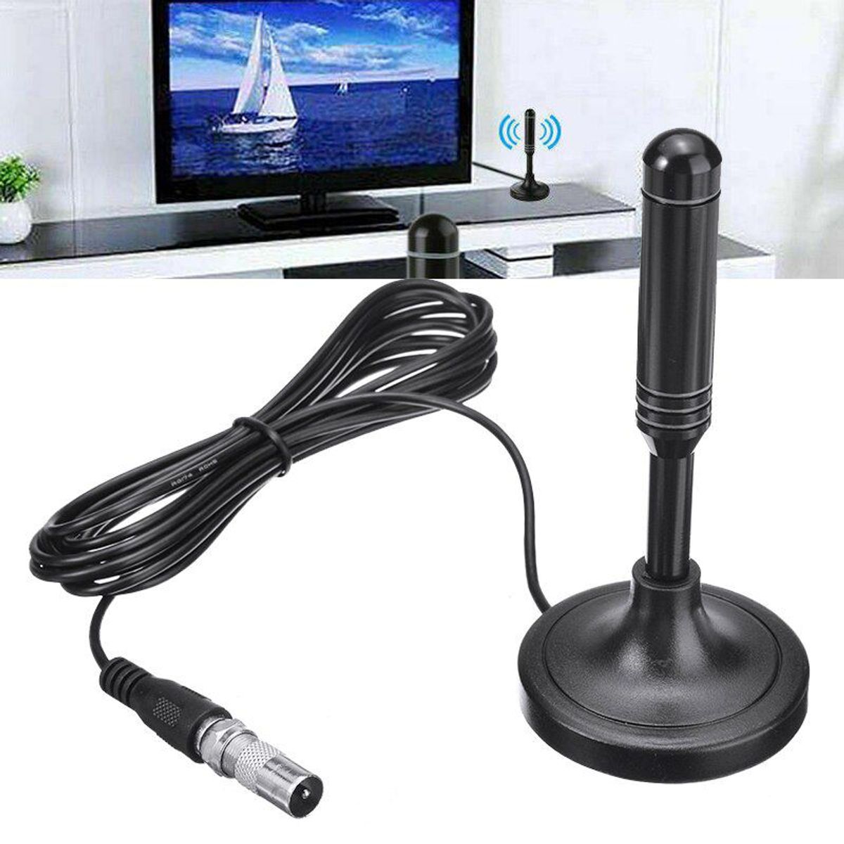 OEM - Antena Señal Digital Cable 3m HDTV Para TV LCD Smart TV VHF-UHF