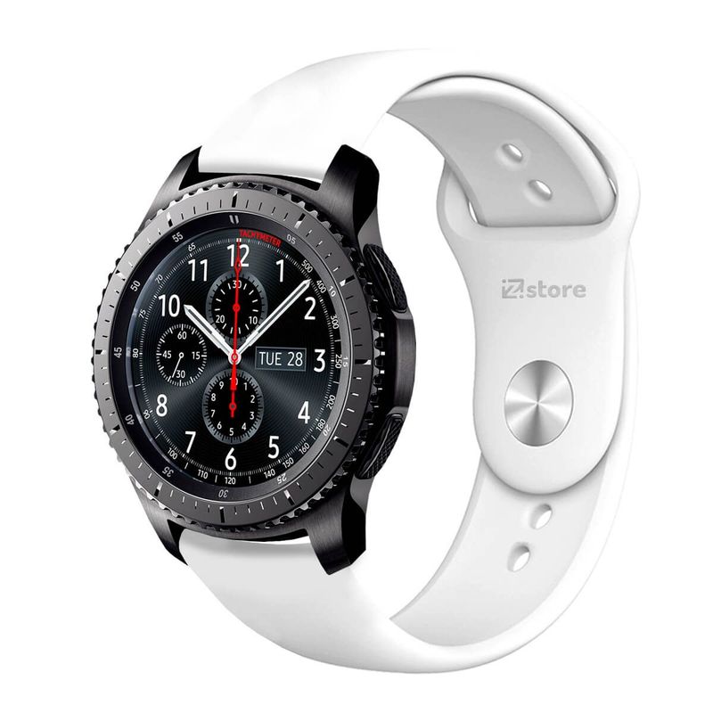 GENERICO - Correa Compatible Con Samsung Galaxy Gear S3 Frontier Blanco Broche 22