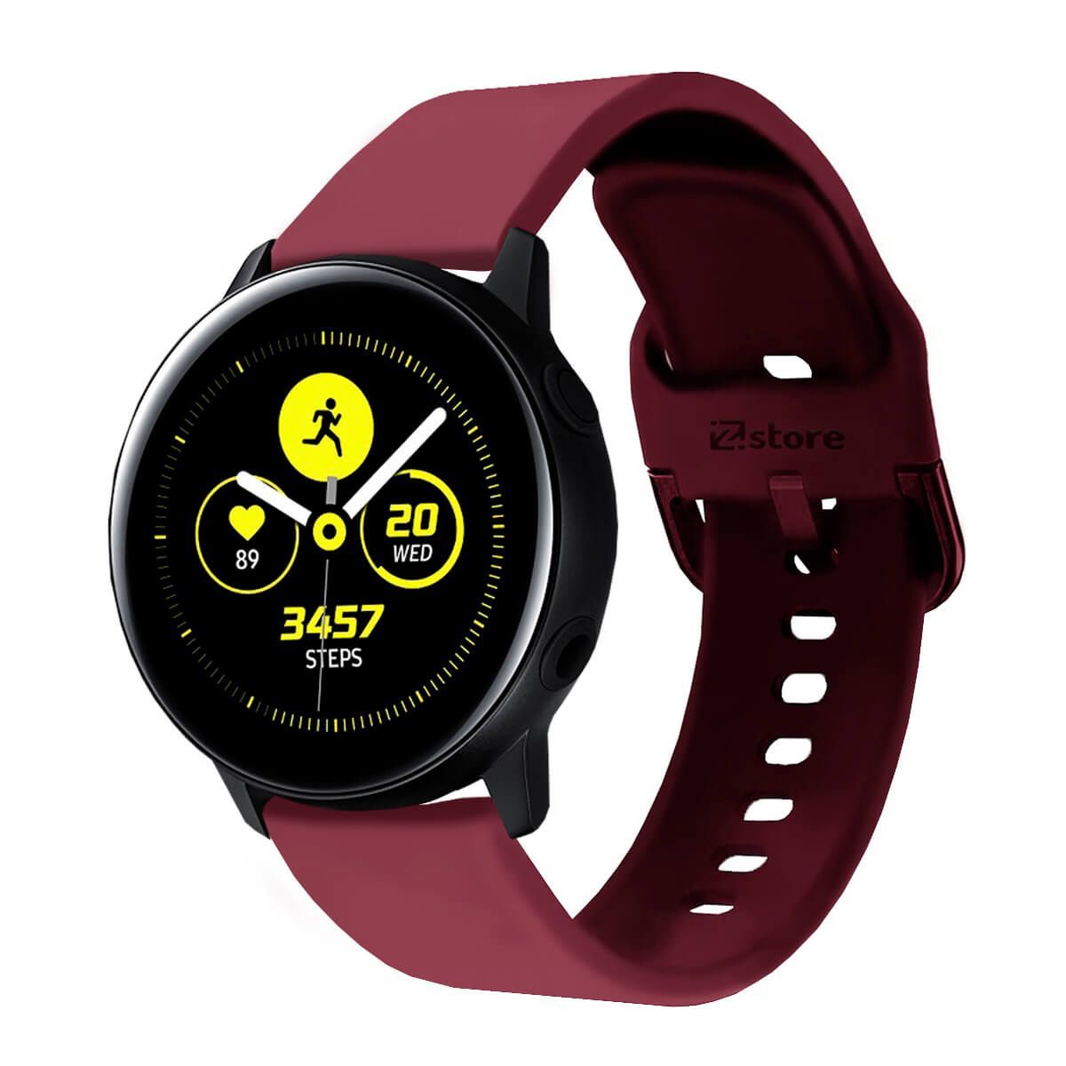 GENERICO - Correa Compatible Con Samsung Galaxy Watch Active Vino Rojo