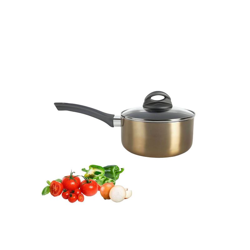 OSTER - Cacerola OSTER 18cm Antiadherente con tapa herscher 136802-02 Dorado