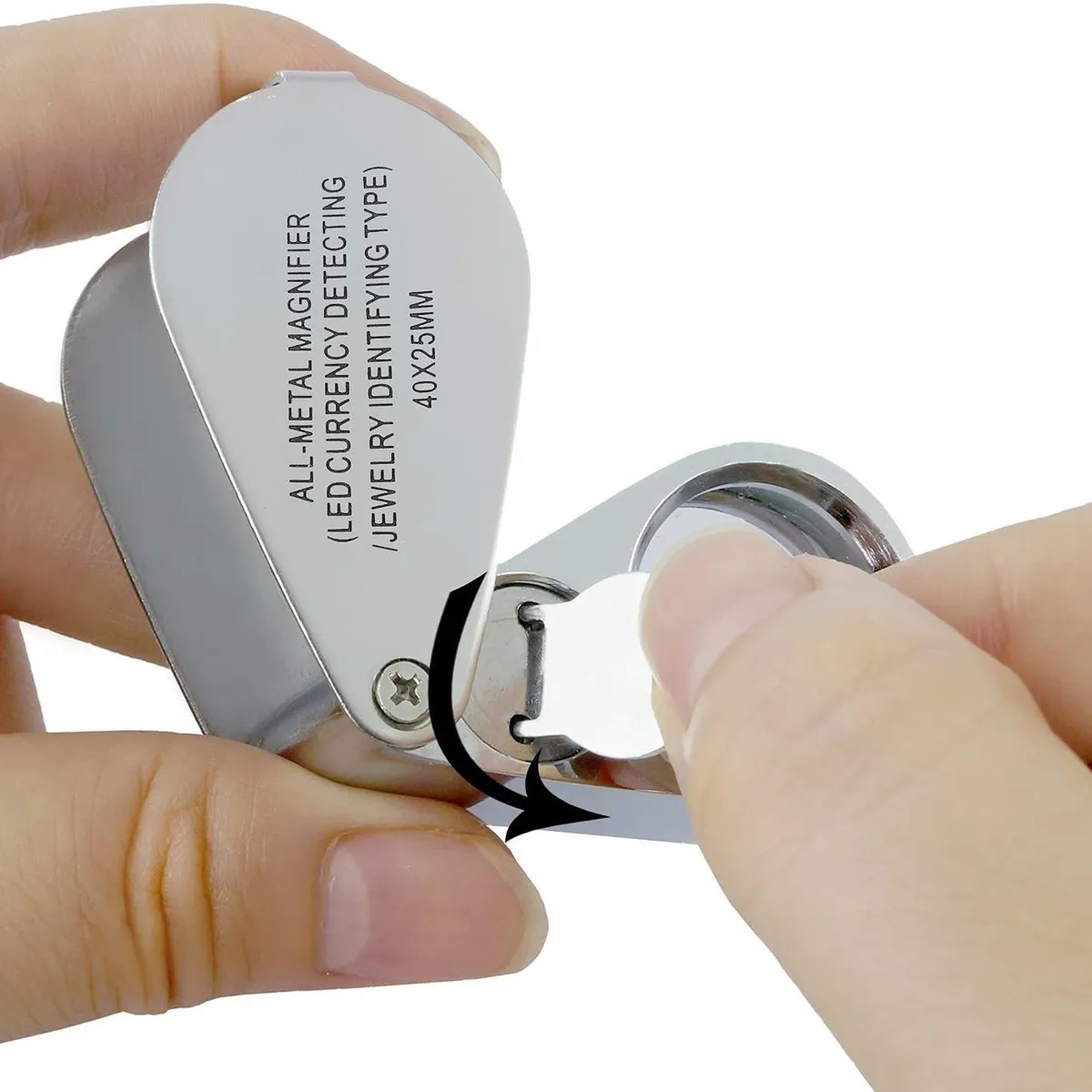 GENERICO - Lupa 40x 25mm lupa entomológica metálica con luz led