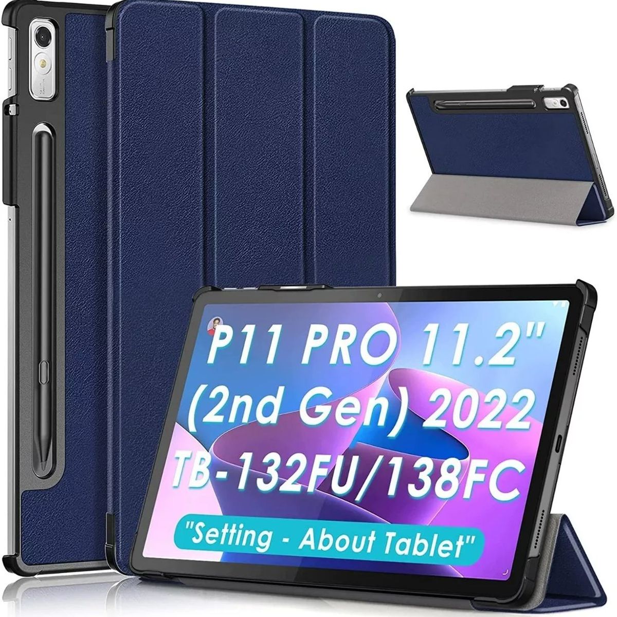 GENERICO - Funda Bookcover para Tablet Lenovo P11 Pro 11,2 2da Gen Tb132Fu Azul
