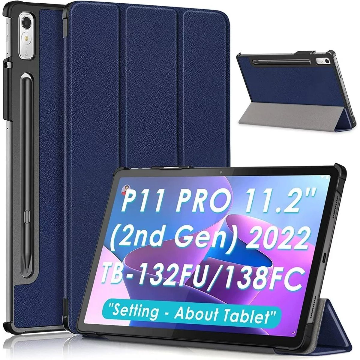 GENERICO - Funda Bookcover para Tablet Lenovo P11 Pro 11,2 2da Gen Tb132Fu Azul