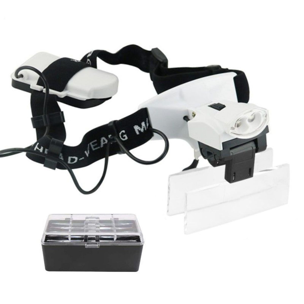 GENERICO - Lupa Visera de Cabeza con Luz con medidas intercambiables