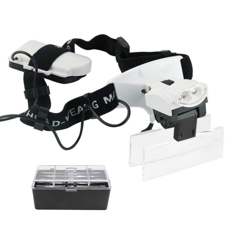 GENERICO - Lupa Visera de Cabeza con Luz con medidas intercambiables