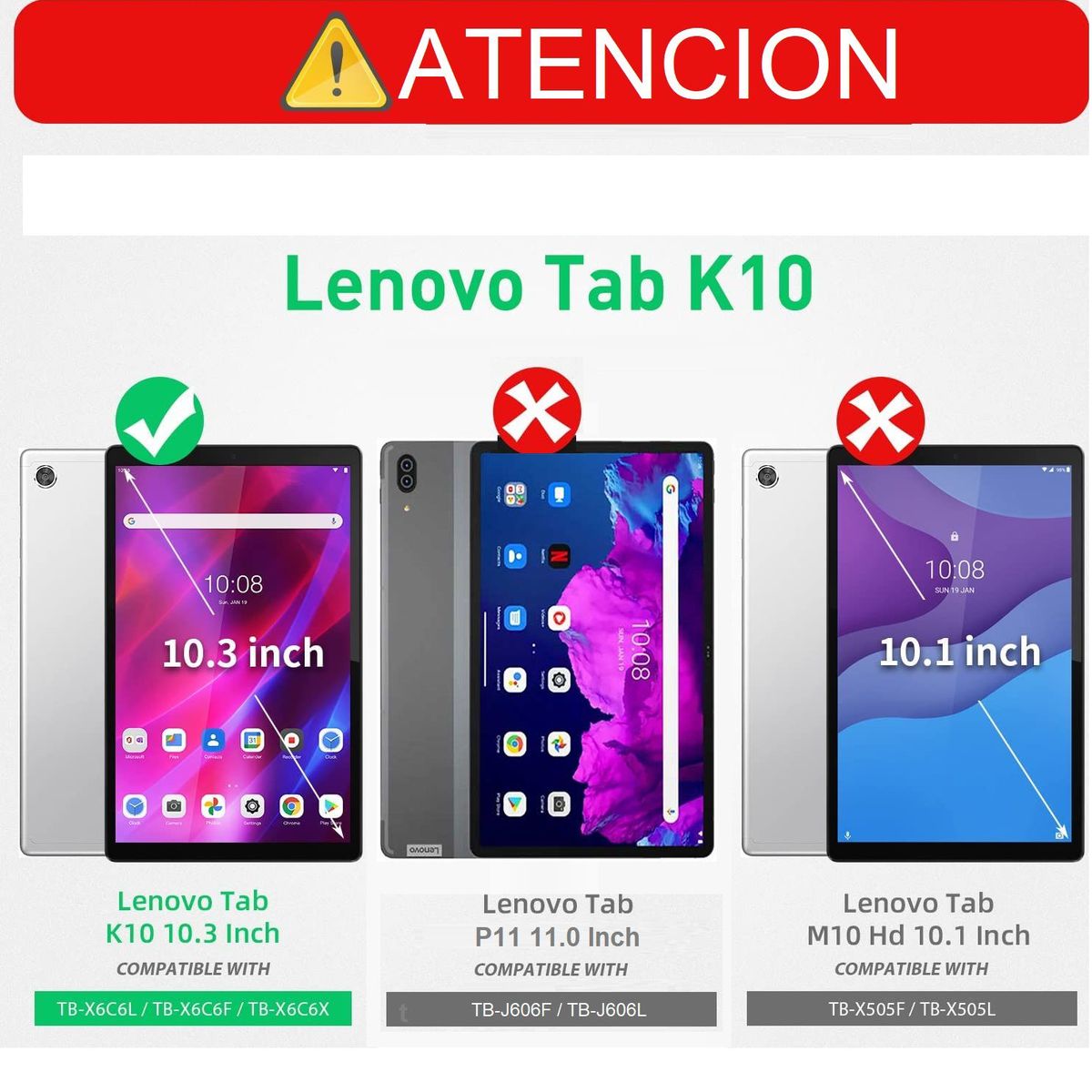 GENERICO - Funda Magneticacon Lapiz Optico para Lenovo Tab K10 10.3 TB-X6C6X Case