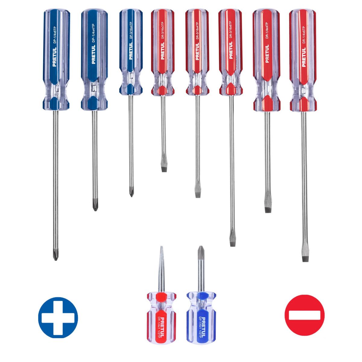 PRETUL - Juego desarmadores 10 piezas, Pretul
