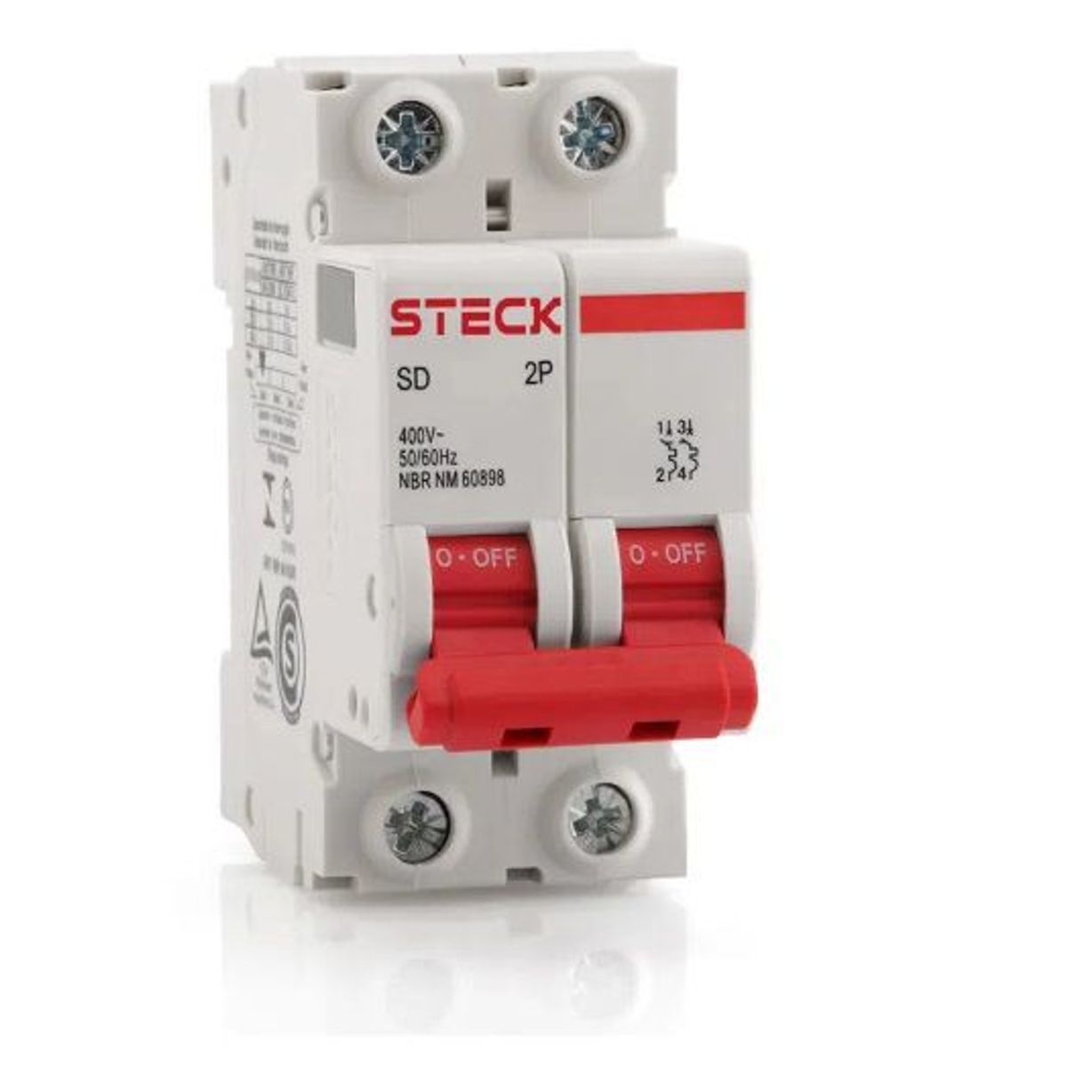 STECK - INTERRUPTOR TERMOMAGNETICO 2P 25A 6KA 400V