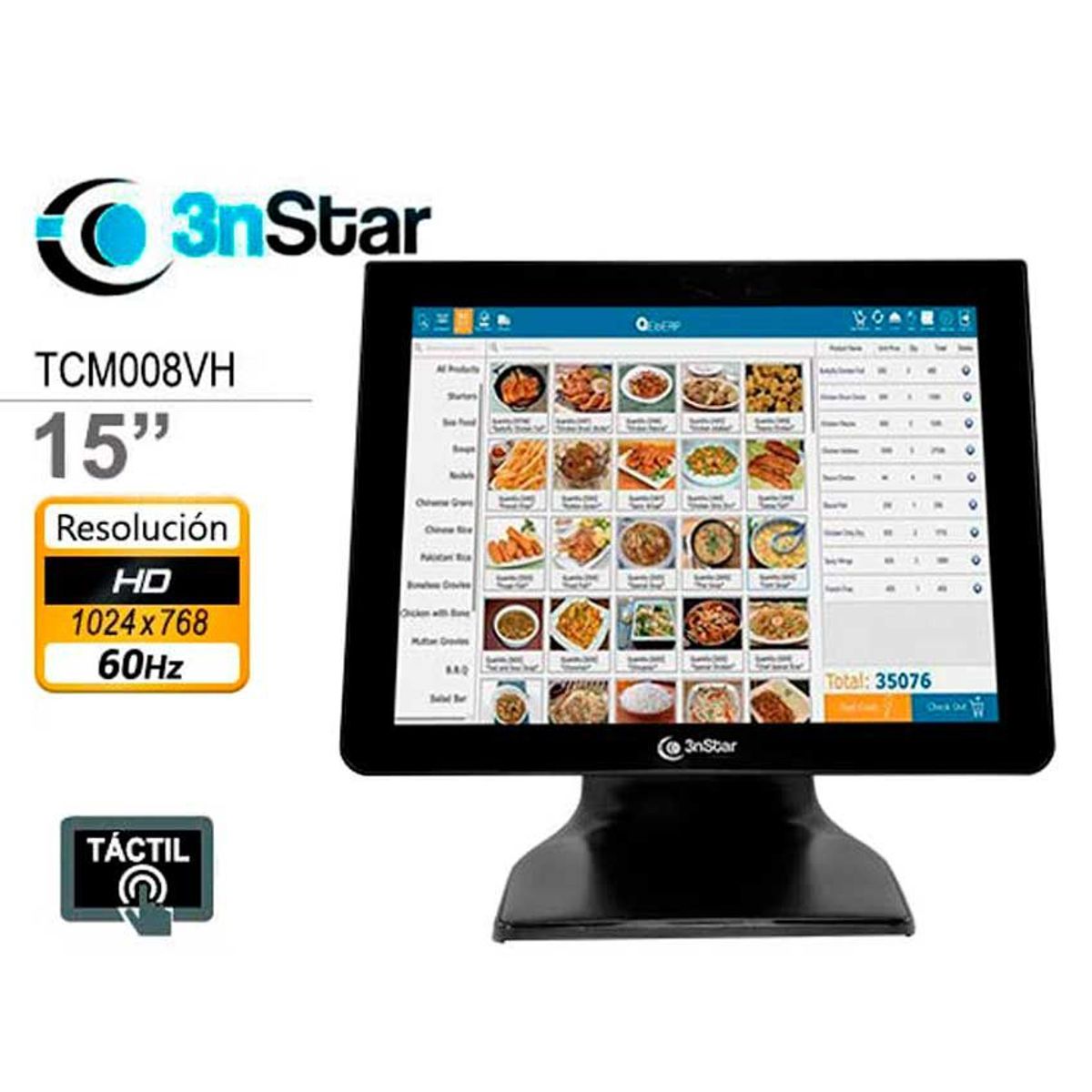 3NSTAR - Monitor 15” 3nSTAR TCM008VH TOUCH Capacitivo POS