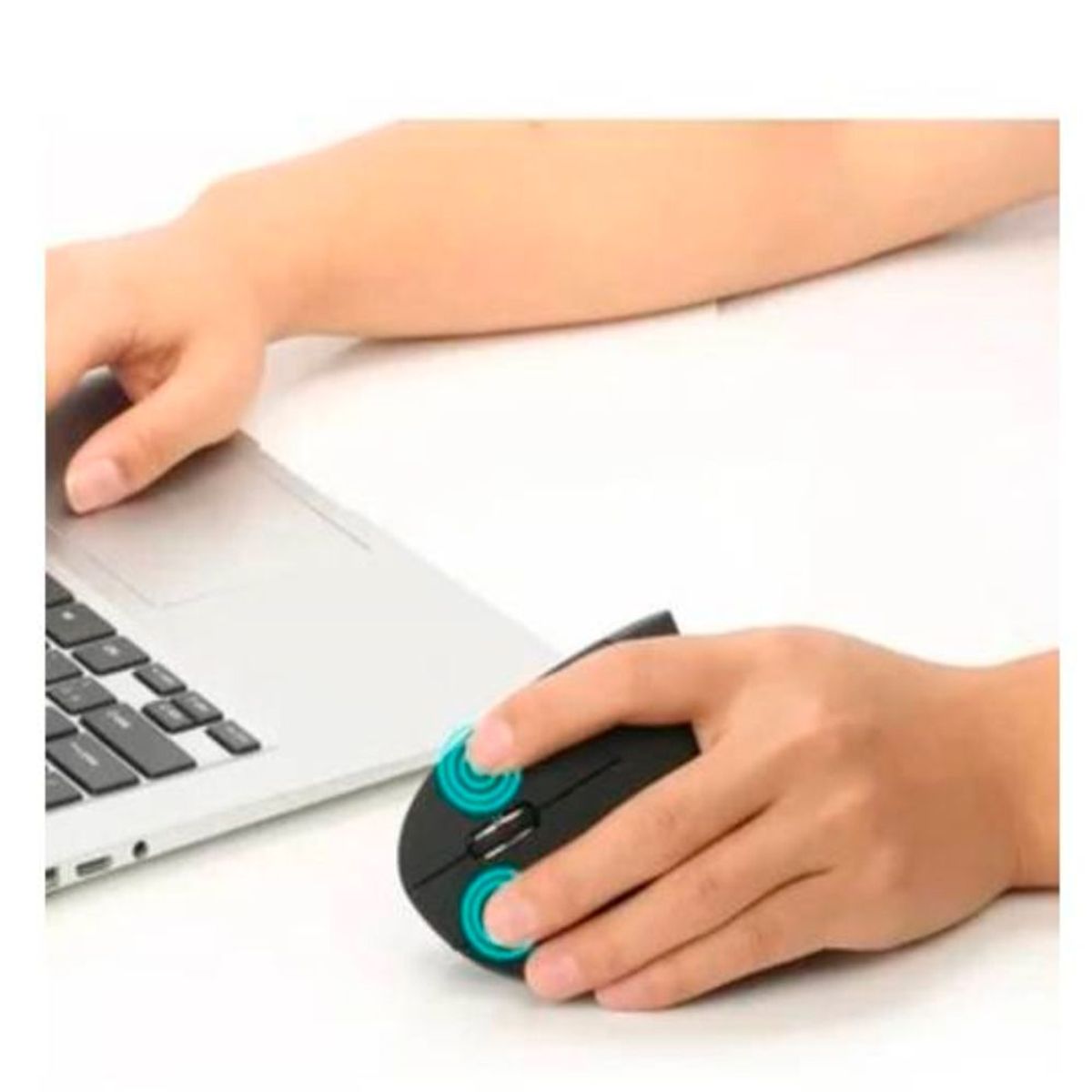 IMPORTADO MC - Mouse Vertical Recargable Inalambrico Ergonomico 2.4Ghz, USB 3.0