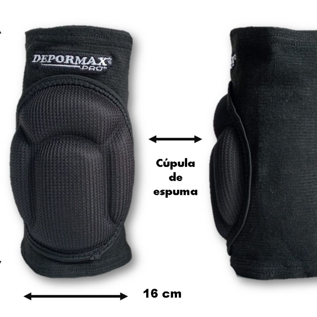 GENERICO - RODILLERA DEPORTIVA  VOLEY CON CUPULA DE ESPUMA Talla M Color NEGRO