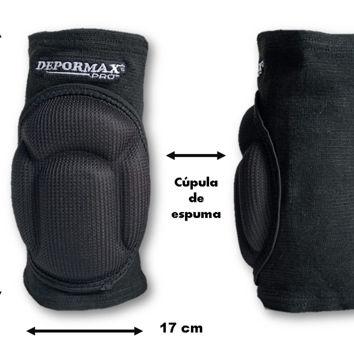 GENERICO - RODILLERA DE VOLEY CON CUPULA DE ESPUMA Talla L Color NEGRO