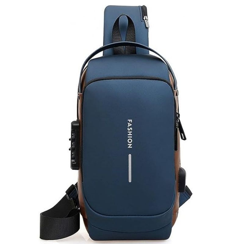 GENERICO - Mochila Morral Riñonera Bandolera cruzada impermeable antirrobo - Azul