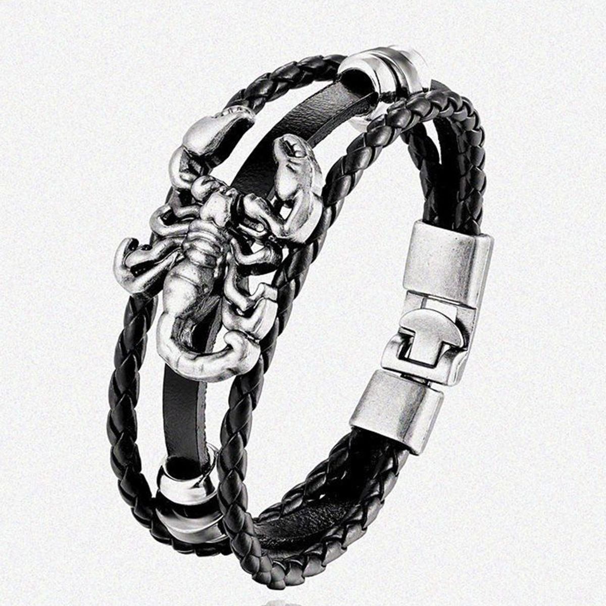 GENERICO - Pulsera de Cuero para hombres - Escorpión