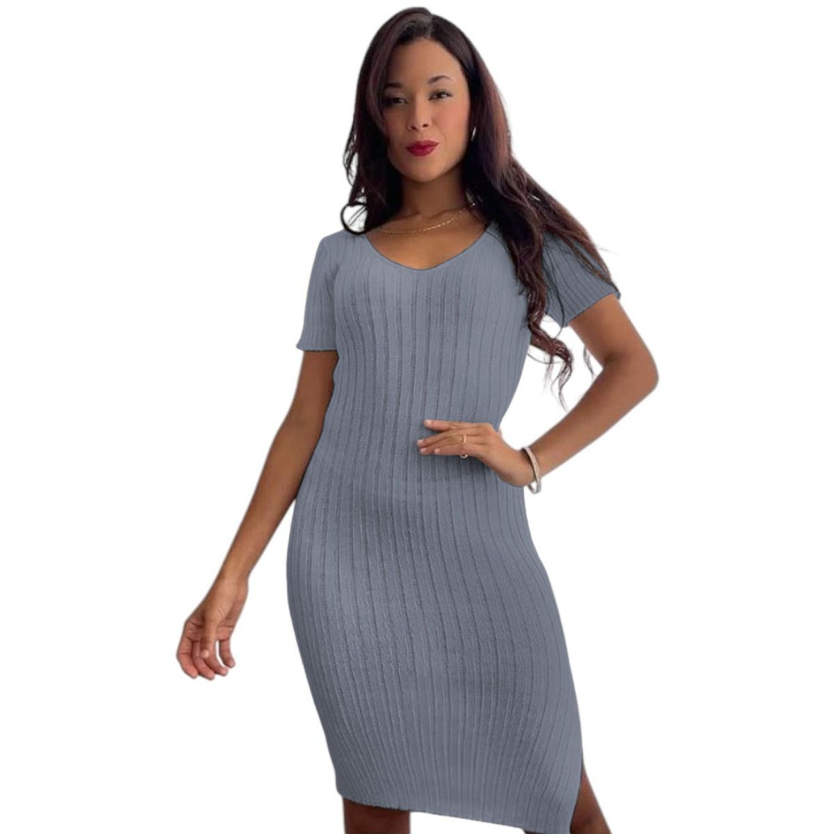 GENERICO - vestido mujer hilo mcorta G359-22 color gris