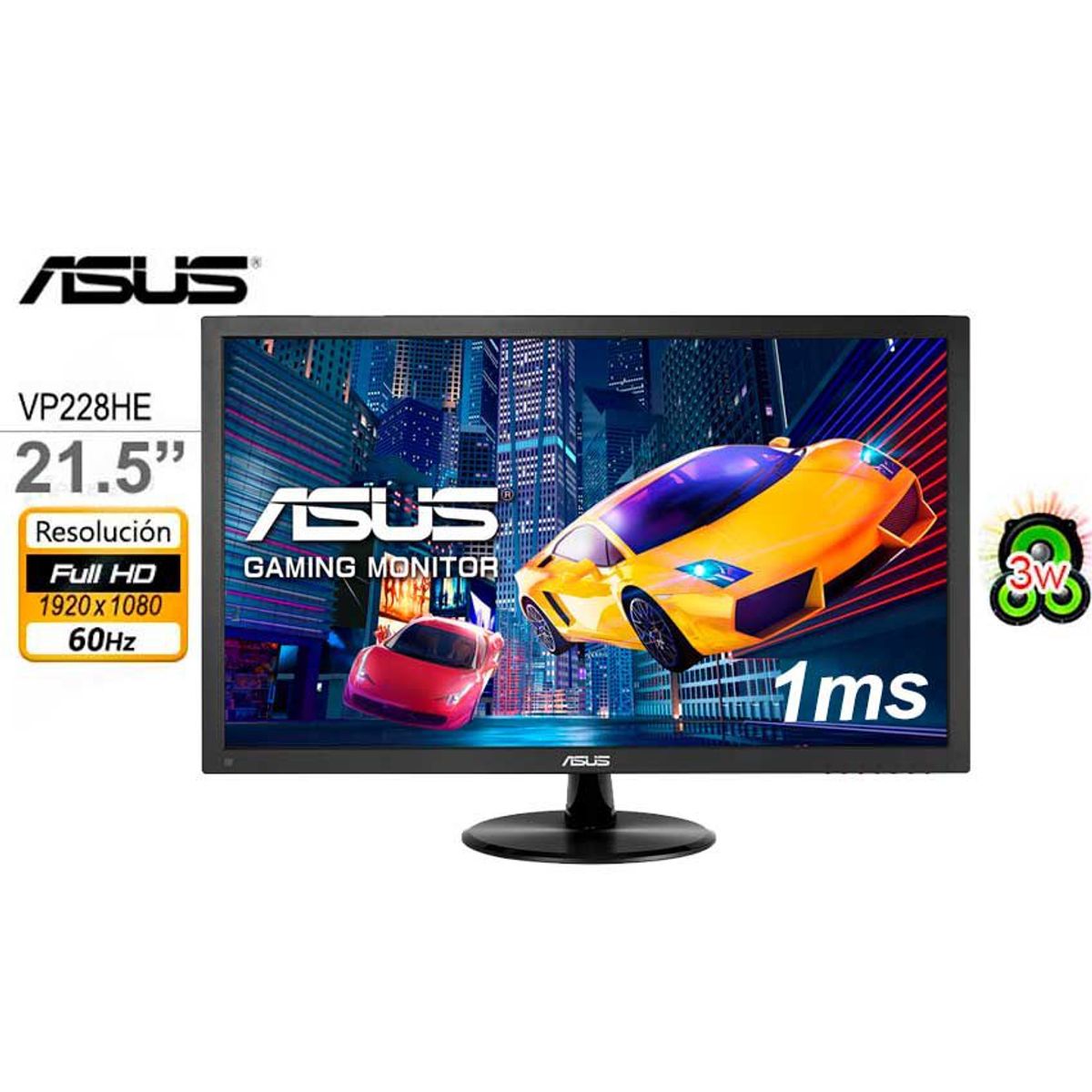 ASUS - Monitor ASUS VP228HE Gaming 22” FreeSync Full HD 1ms 75Hz