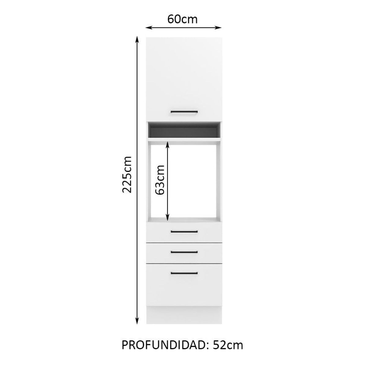 MADESA - Mueble de Cocina Agata - Torre para Hornos 60 cm