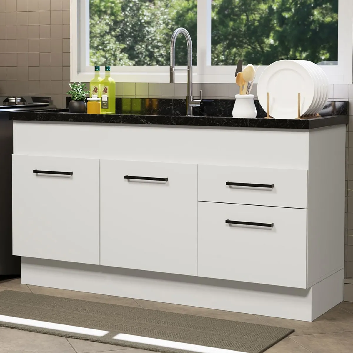 MADESA - Mueble de Cocina Agata 150 cm - Mostrador para Lavadero