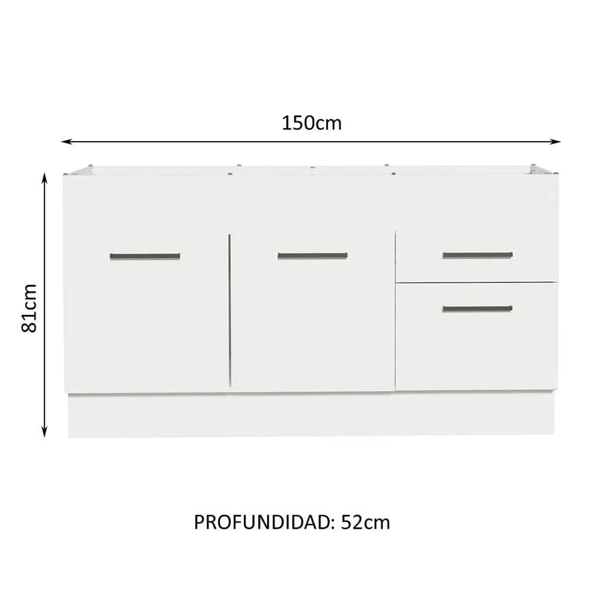 MADESA - Mueble de Cocina Agata 150 cm - Mostrador para Lavadero
