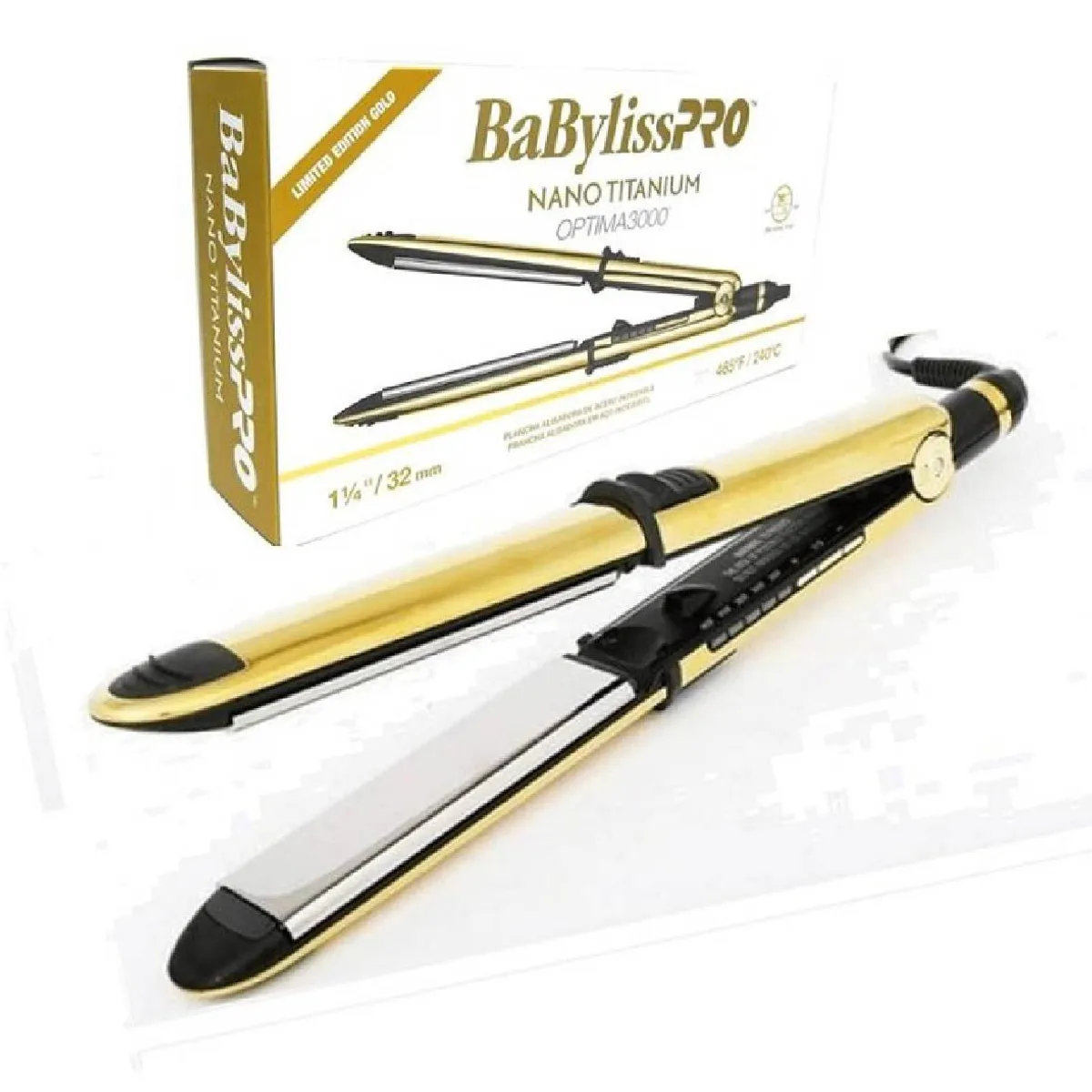 BABYLISS PRO - Plancha Alisadora Babyliss Pro Nano Titanium Optima 3000 - Dorado