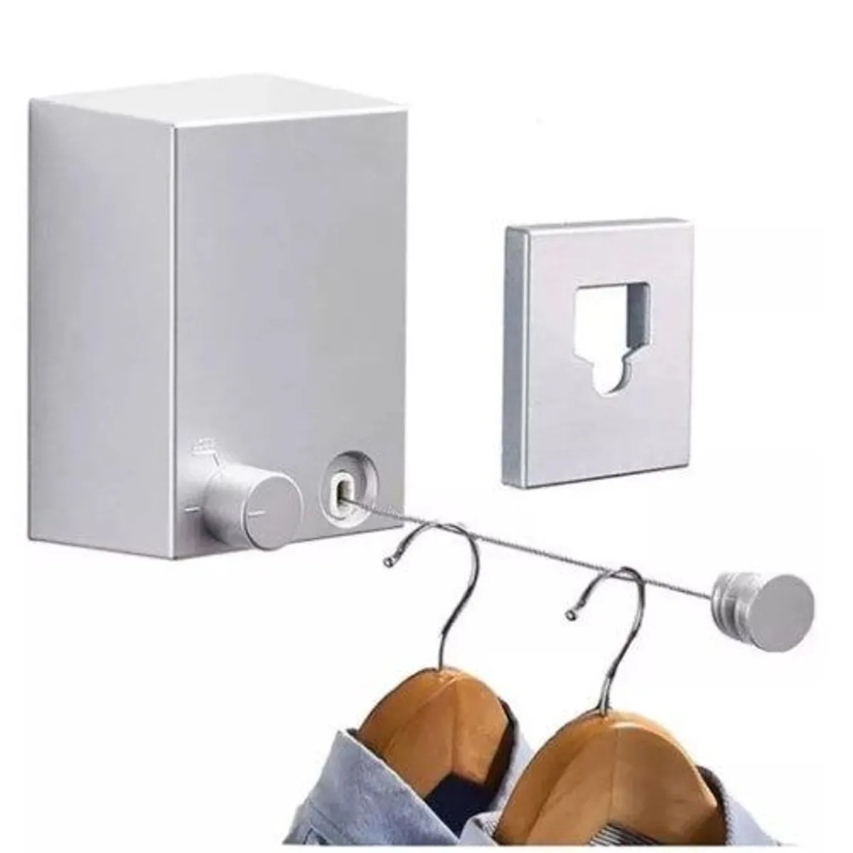 GENERICO - Tendero de ropa retractil plegable para interiores y exteriores