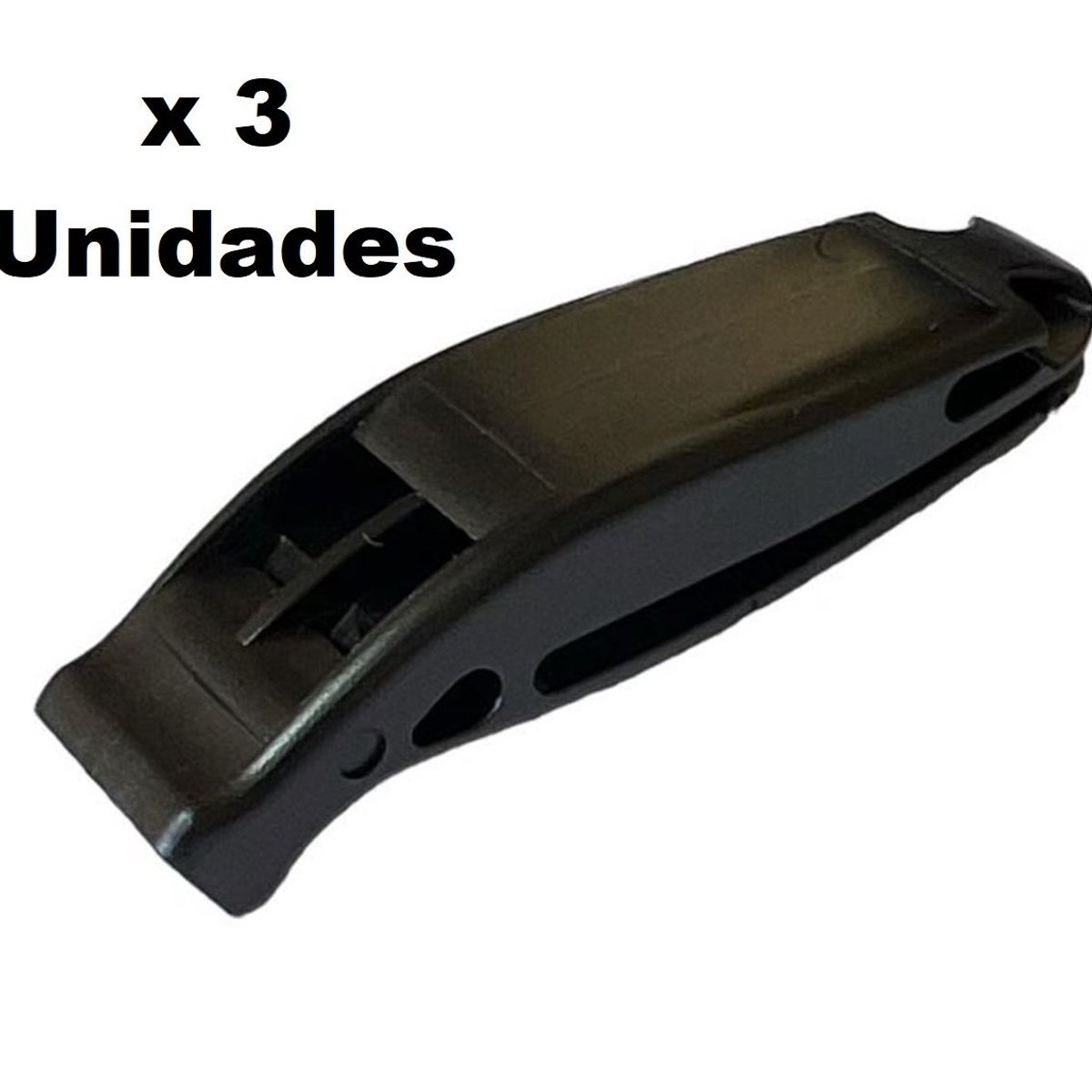 GENERICO - 3 Silbatos bitonal negro de rescate supervivencia  acuático