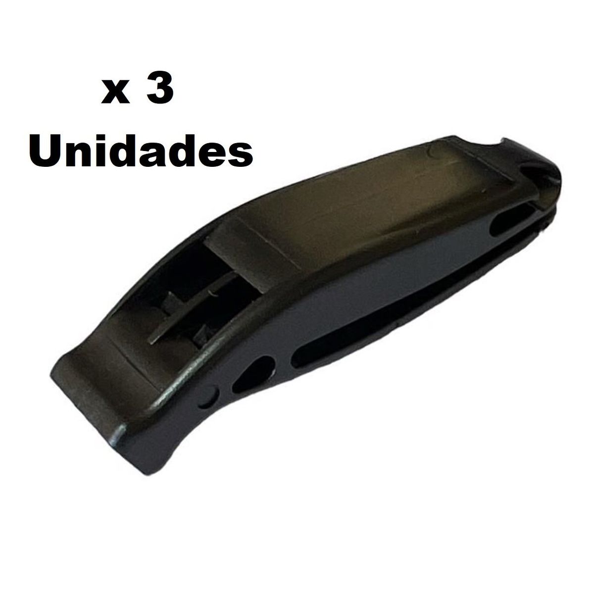 GENERICO - 3 Silbatos bitonal negro de rescate supervivencia  acuático