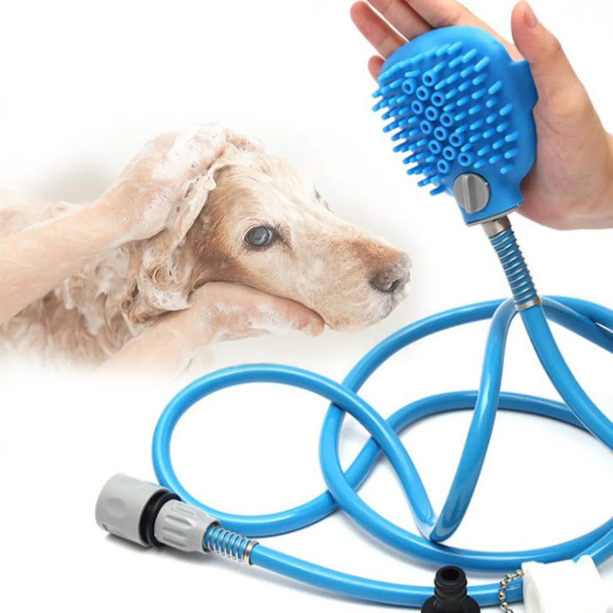 GENERICO - Manguera Rociadora Cepillo Suave Baño Perro Gato Mascota