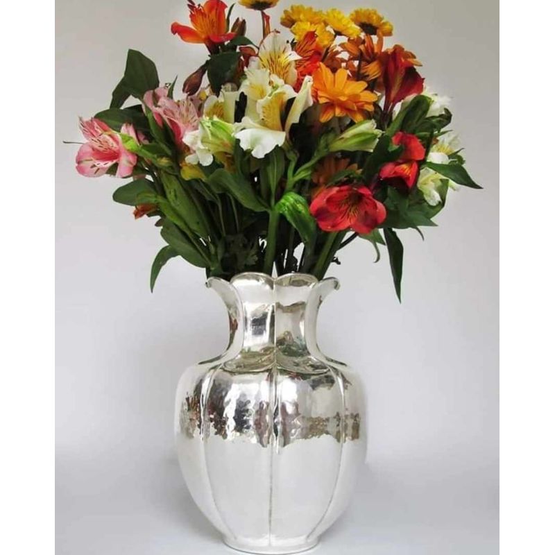 PERU - Adorno Decorativo Jarron o florero de plaque estilo petalo de 28 cm