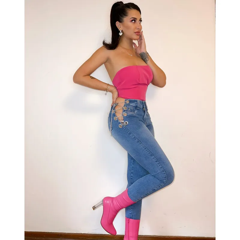 BENCUS JEANS - Pantalón Jean Stretch Mujer Cadenas