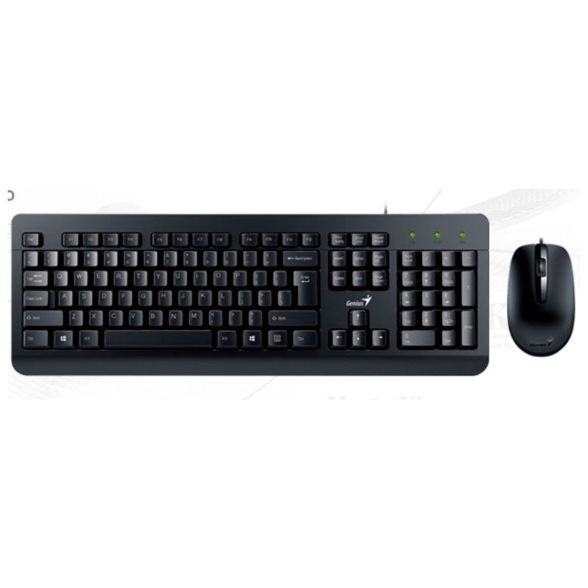 GENIUS - Genius KM-160 Kit de TecladoMouse Clásico Alámbrico Usb PC - Negro