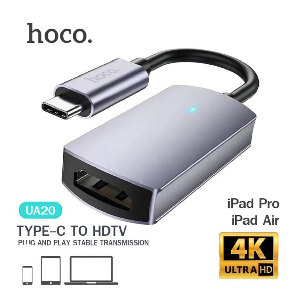 GENERICO - Convertidor Tipo C a HDMI 4K 30Hz Laptop Adaptador HOCO UA20