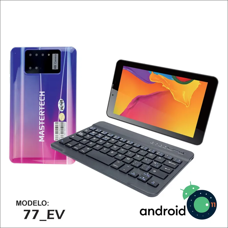 MASTERTECH - TABLET MASTERTECH 7'' 3G 77-EV  TECLADO INALAMBRICO 16GB ANDROID 11- MORADO