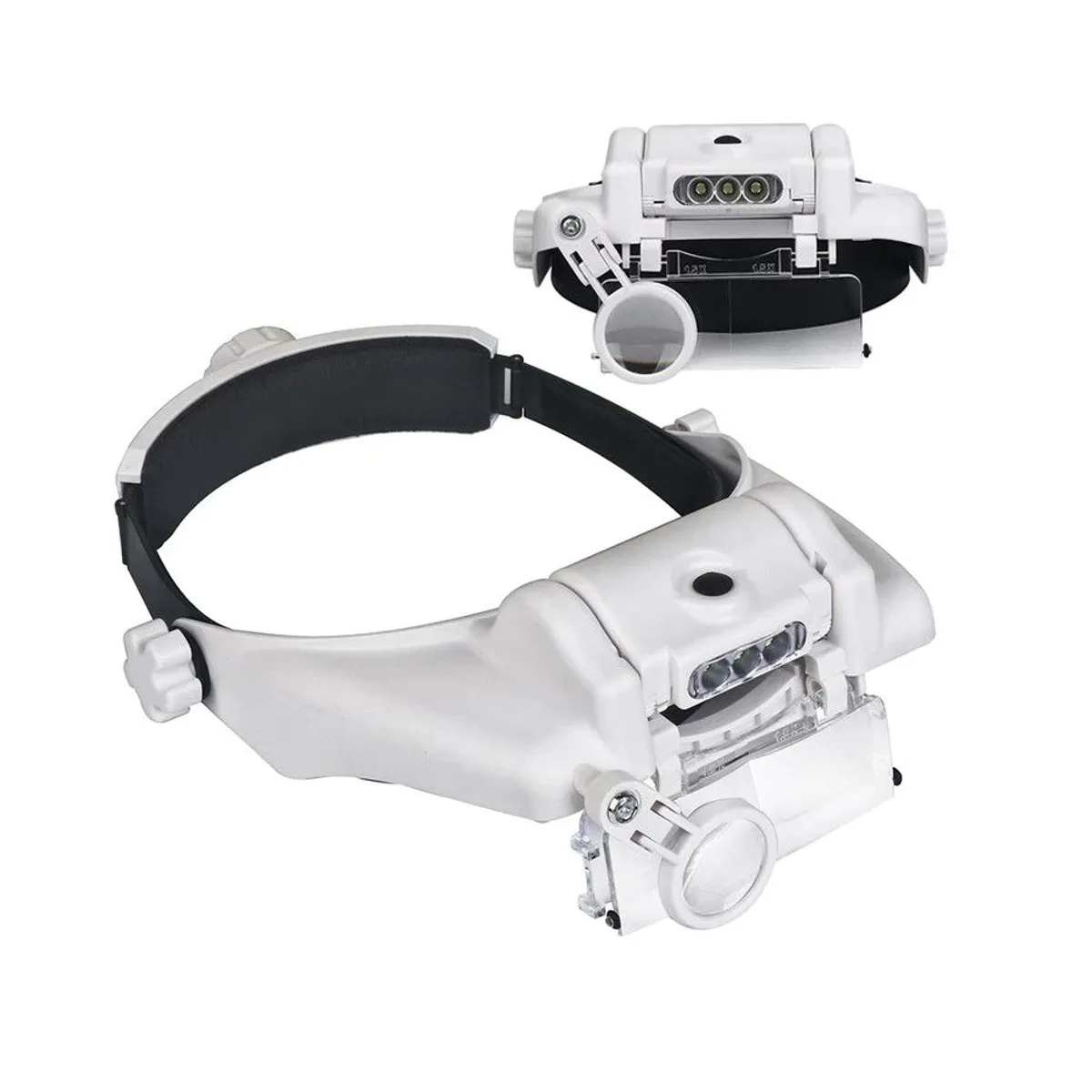 GENERICO - Lupa Lente Visera De Cabeza Con Luz Led + 5 Lentes