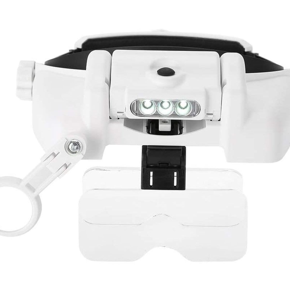 GENERICO - Lupa Lente Visera De Cabeza Con Luz Led + 5 Lentes