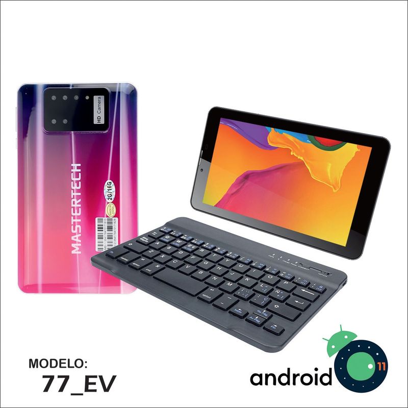 MASTERTECH - TABLET MASTERTECH 7'' 3G 77-EV  TECLADO INALAMBRICO 16GB ANDROID 11- ROSADO