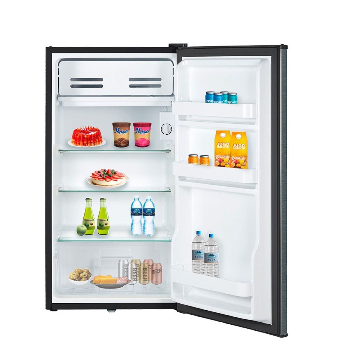 AGHASO - FRIGOBAR AGHASO REFR-AGH08 90L T SILVER CON NEGRO