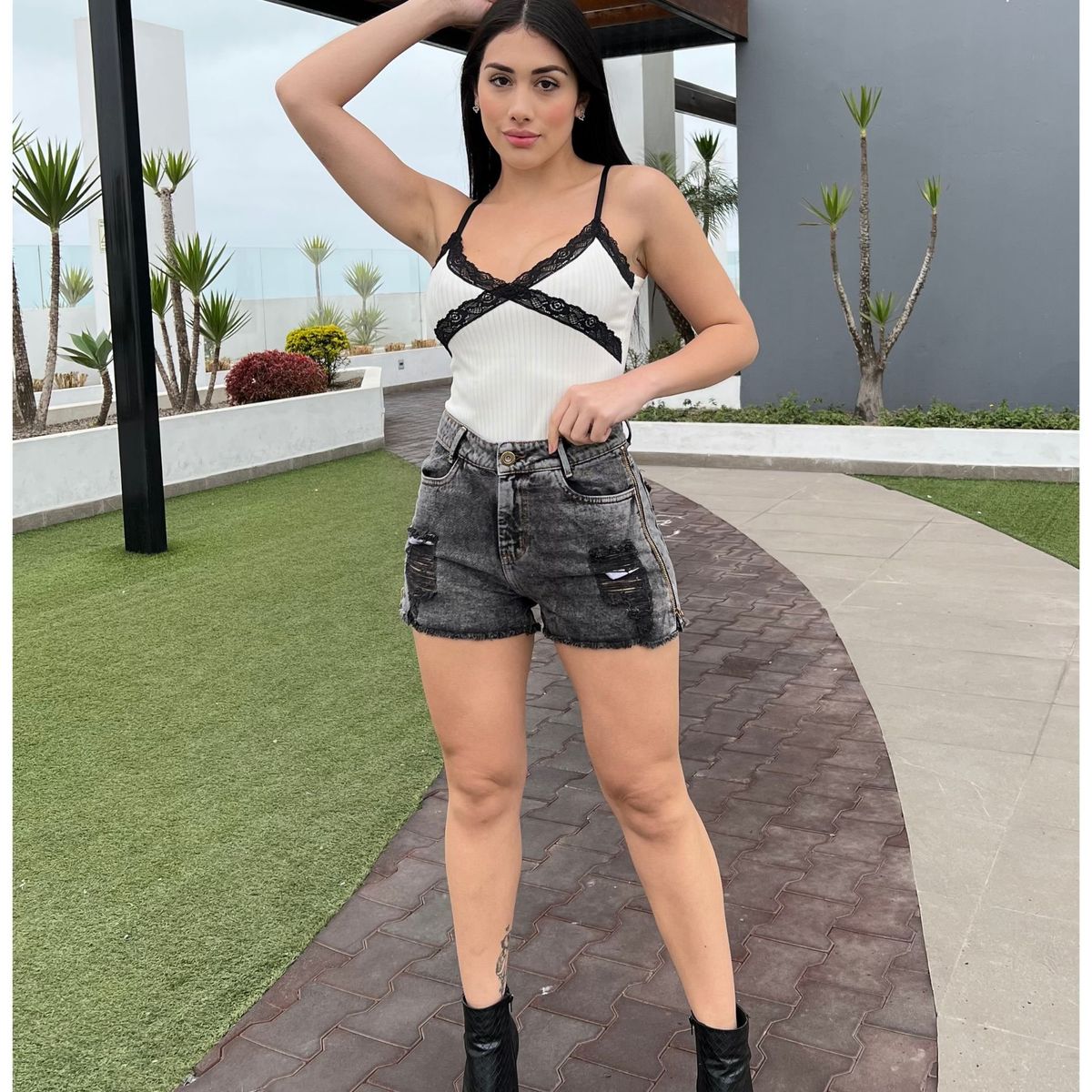 BENCUS JEANS - Short Jeans Mujer Rasgado