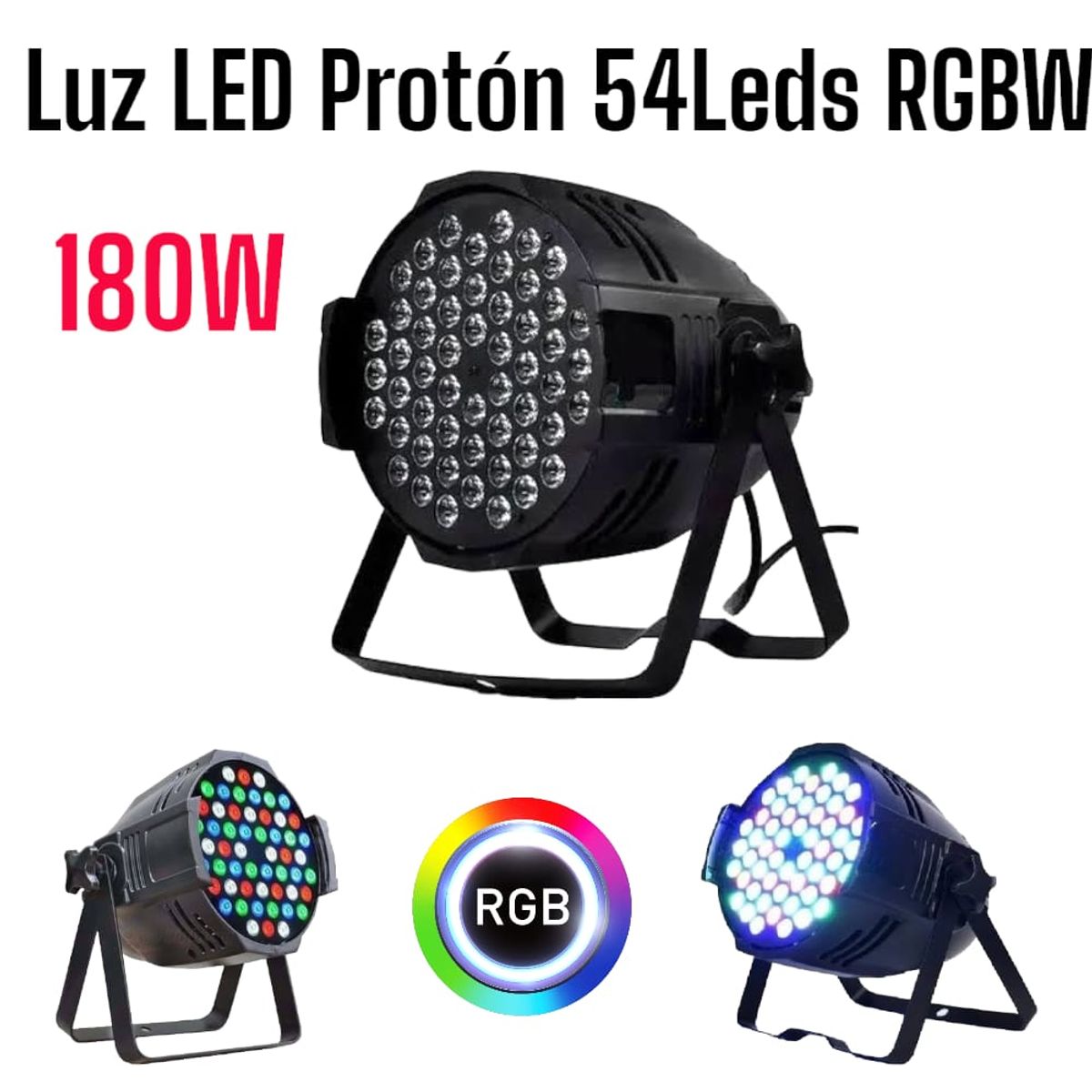OEM - Luz LED Protón de 54Leds 180Watts RGBW DMX 8Canales