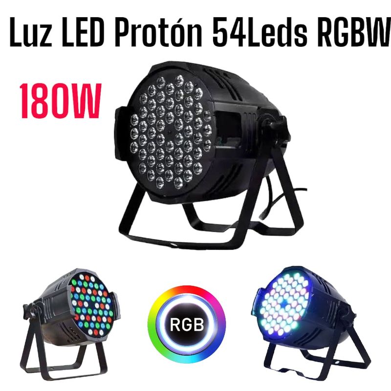 OEM - Luz LED Protón de 54Leds 180Watts RGBW DMX 8Canales