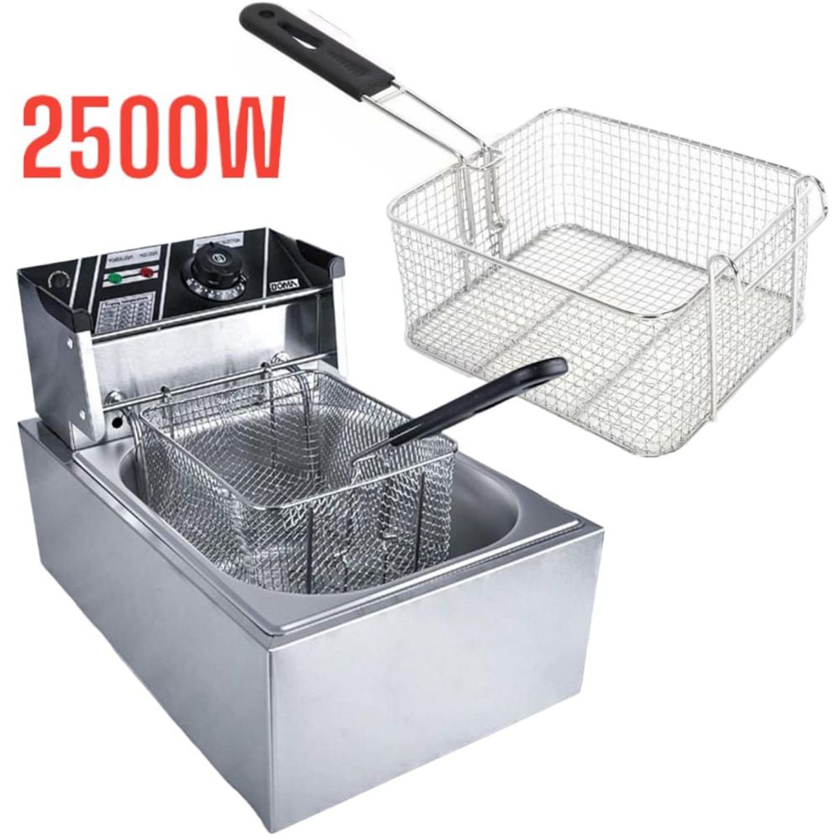 GENERICO - Freidora Eléctrica 2500W 55L para Papas Fritas Broster Churro Picaron