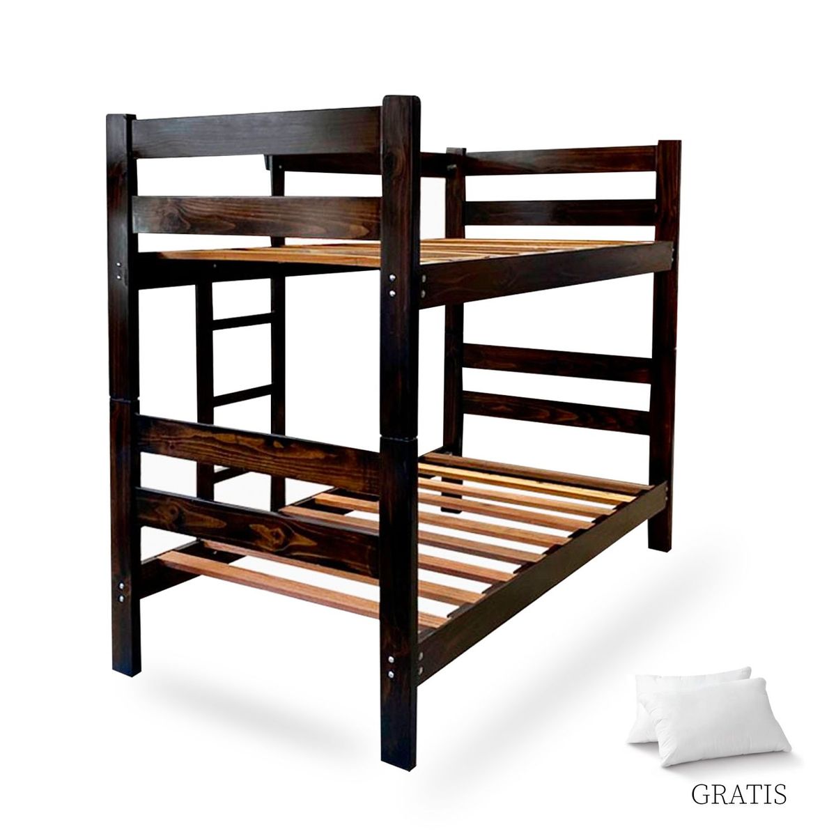 GENERICO - Camarote 1 Plaza 1/2 Ambos Pisos Madera Pino + Almohada Gratis