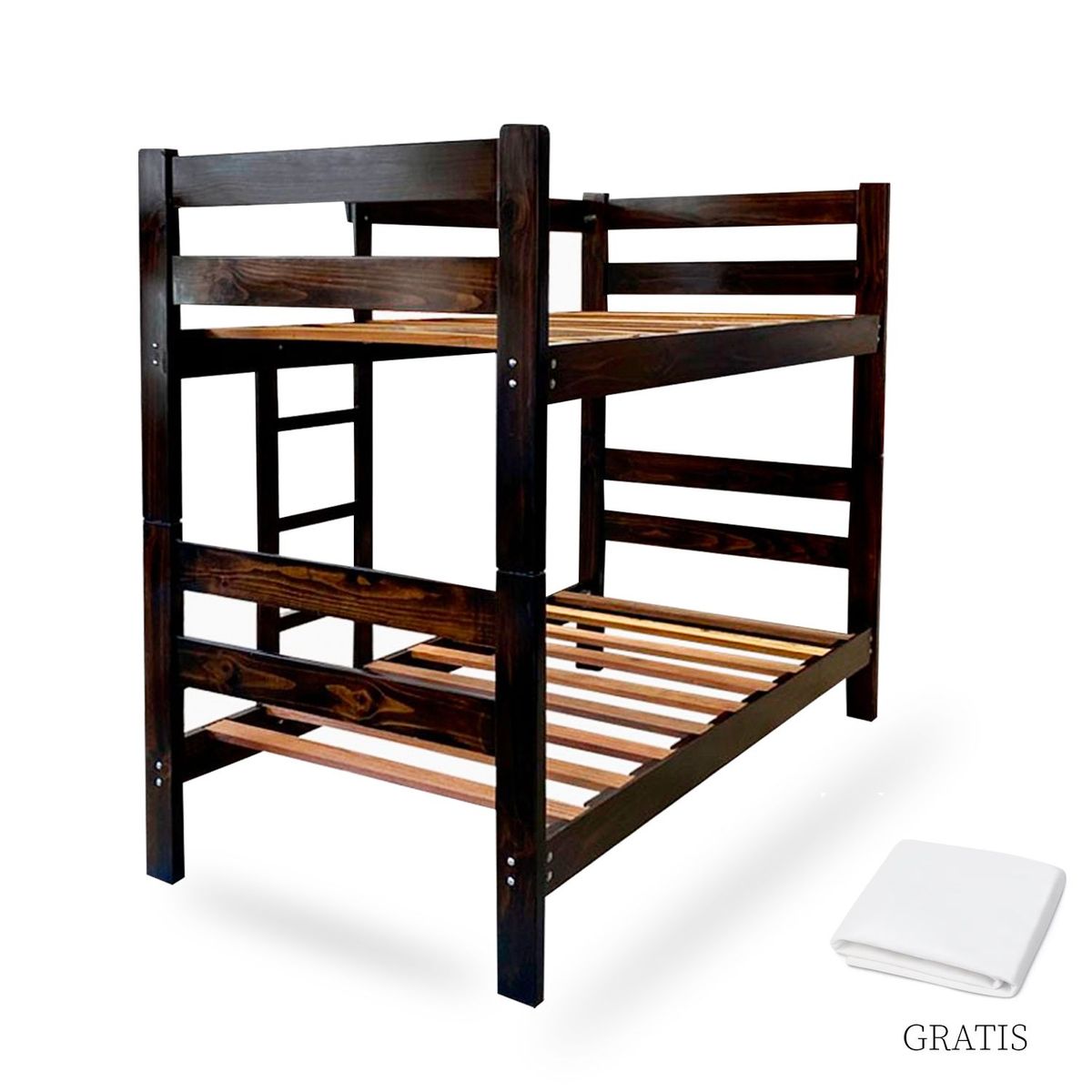 GENERICO - Camarote 1 Plaza 1/2 Ambos Pisos Madera Pino + Sabana Gratis