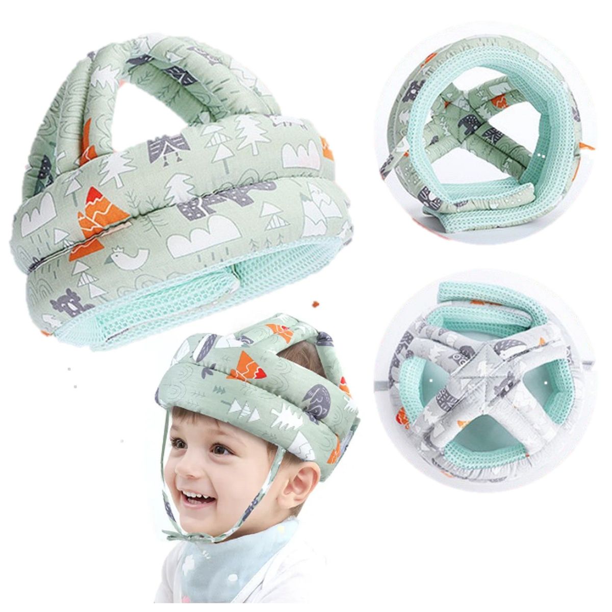 GENERICO - Casco Protector Antigolpes Bebes Niños - Plomo