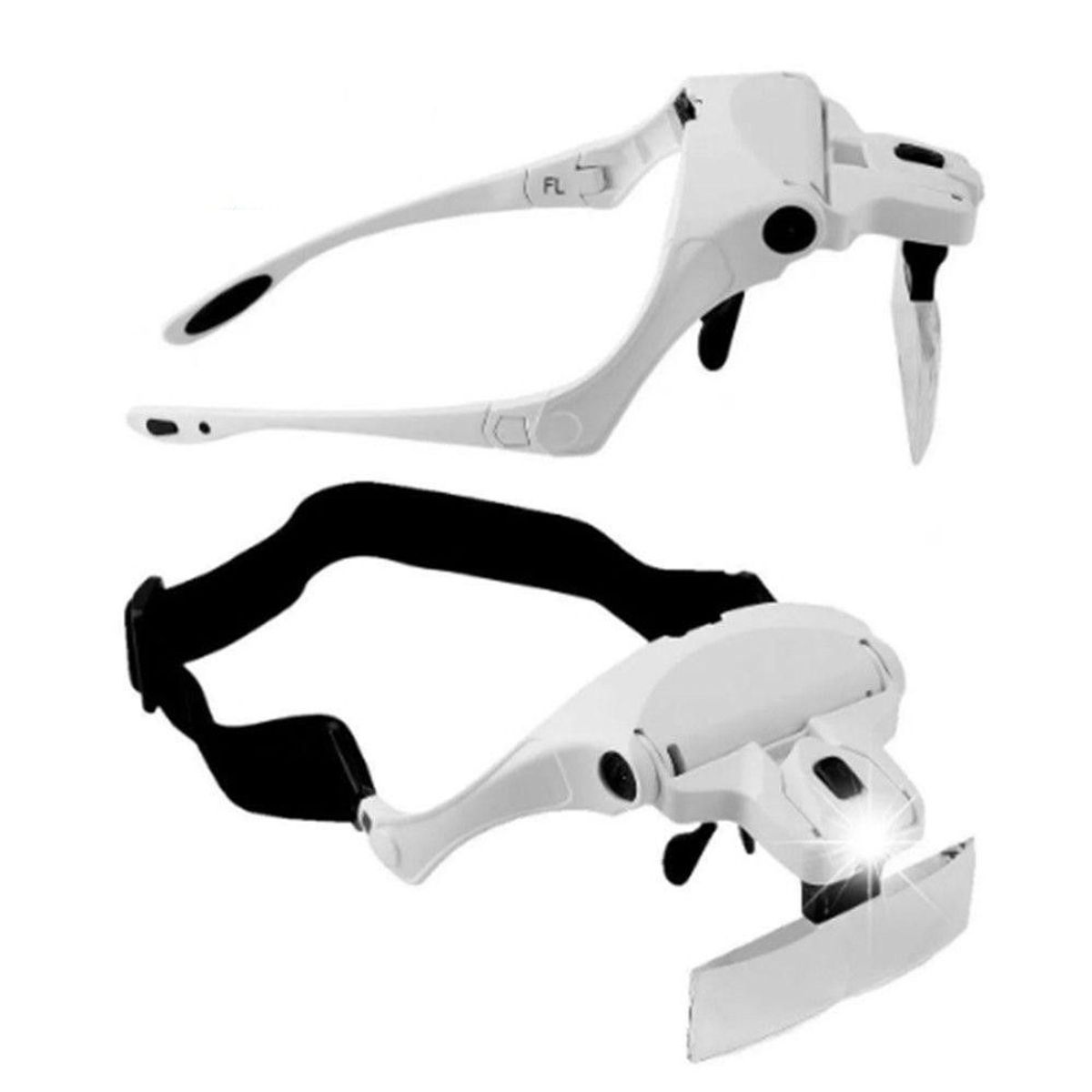 GENERICO - Lupa De Cabeza con Luz Led + 5 Medidas de Repuesto Intercambiables