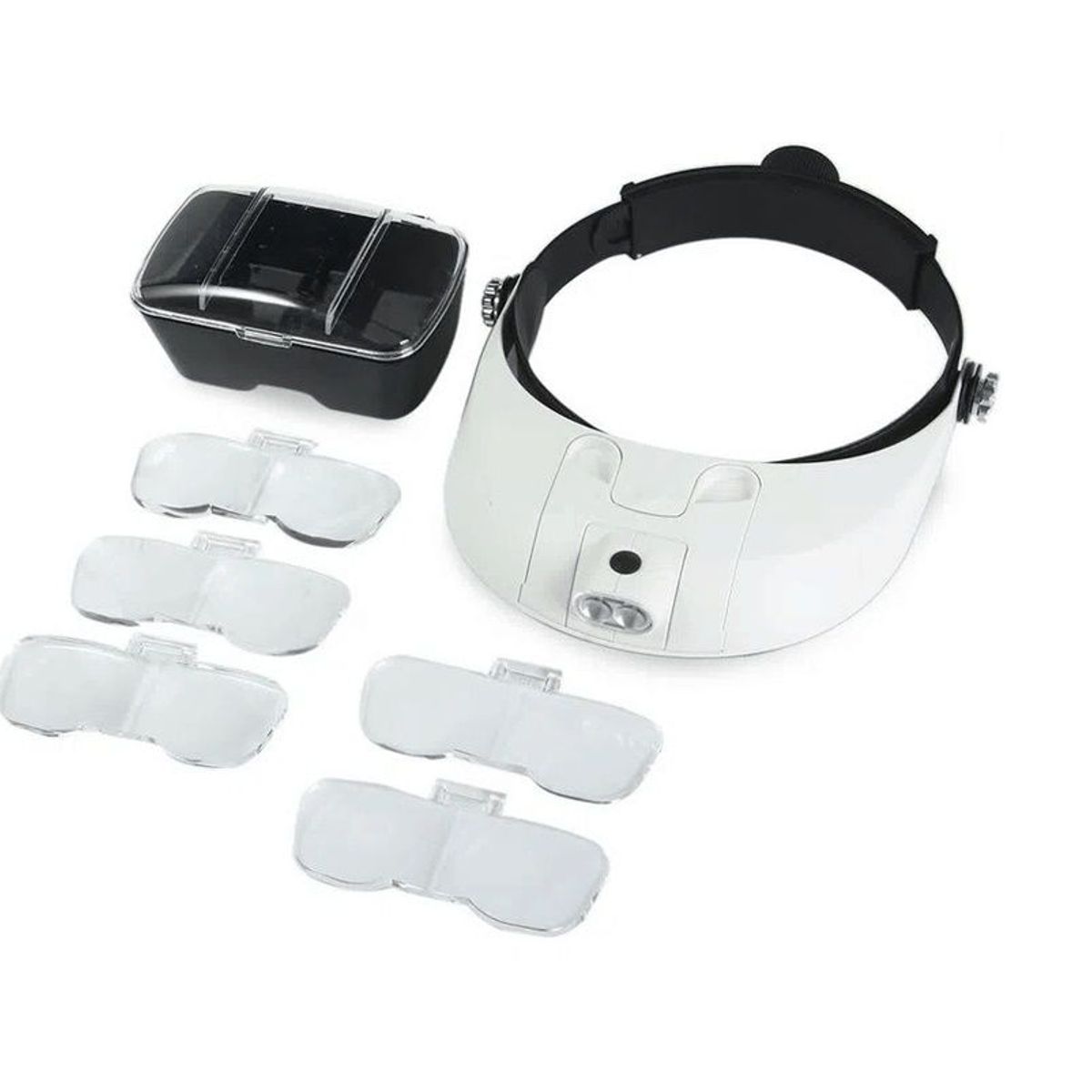 GENERICO - Lupa Visera De Cabeza Con Luz Led y 5 Medidas de Aumento
