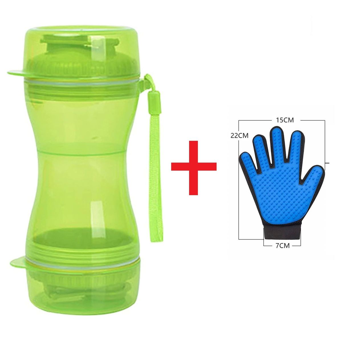 GENERICO - Kit botella portátil para alimento y agua 330ml  guante gratis