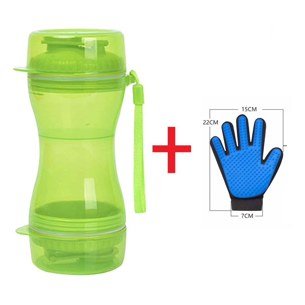 GENERICO - Kit botella portátil para alimento y agua 330ml  guante gratis